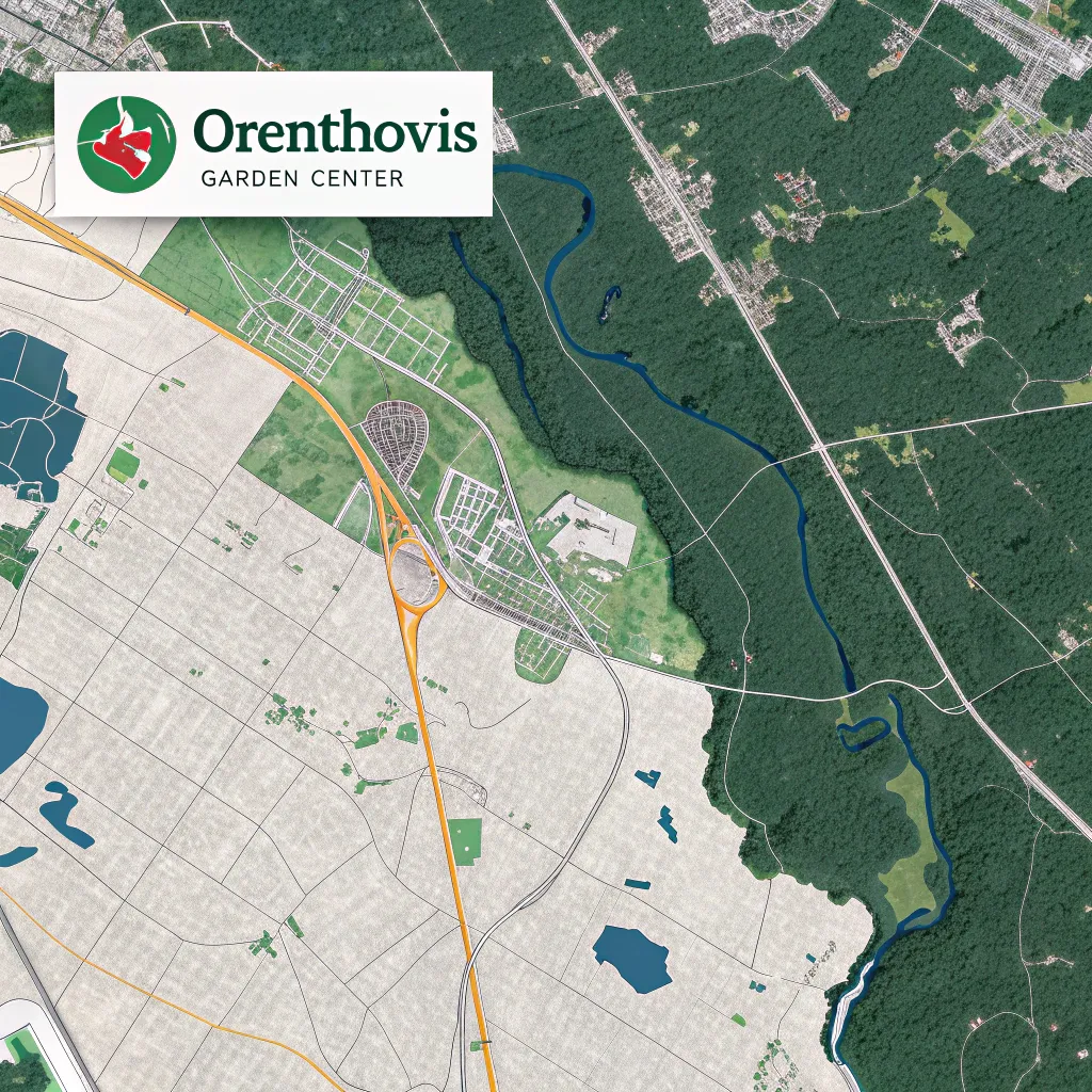 Map showing the location of ORENTHOVIS Garden Center